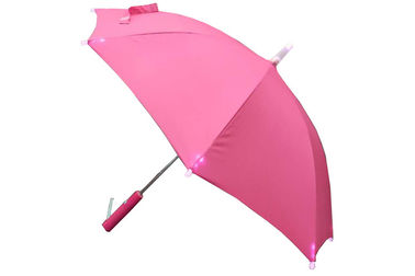 Het aangepaste Gemakkelijke Hand Open Gebruik van de Meisjes Roze Paraplu 19 Duim met leiden op Uiteinden