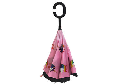 Roze Klein Omgekeerde Omgekeerd Paraplu Rubberhandvat Unicon die voor Jonge geitjes wordt gedrukt