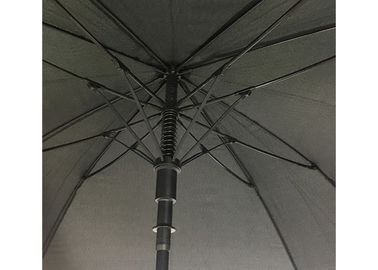 De vierkante Paraplu's van het Vorm Zwarte Promotiegolf met het Embleem van de Pongézijdeserigrafie
