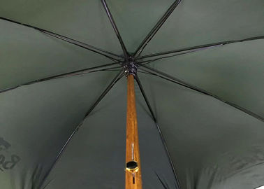 J Paraplu van het Stok de Houten Handvat Aangepast het Embleemontwerp van het 23 Duimmetaal Kader