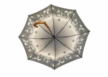 De UVparaplu van de Beschermings Houten Stok, Klassiek Paraplu Houten Handvat