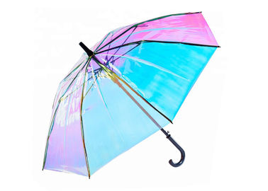 De kleurrijke Paraplu van de Iriserend Hologram Transparante Regen voor Regen Winderige Dag