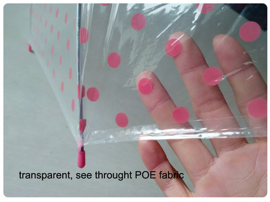 J POE van de Handvat Roze Punt Transparante Regenparaplu voor Kinderen
