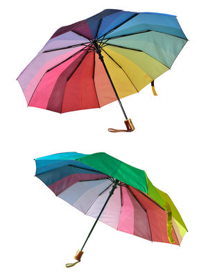Windregenboog Twee Vouwende Paraplu met 8mm Metaalschacht