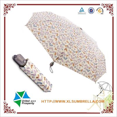 Kleurrijk Bladpatroon 8mm de Vouwbare Paraplu van de Metaalschacht voor Vrouwen