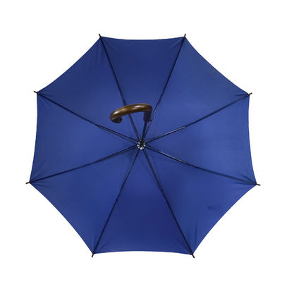 Van het de Drukmetaal van het krommehandvat de Ribben Promotie Rechte Paraplu 23 Duim8k Blauw