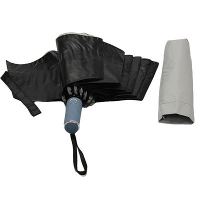 Zwarte UVdeklaag Drie Vouwende Parapluauto dicht Open voor Vrouwen