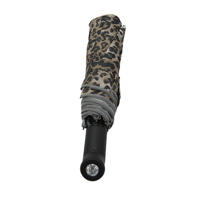De auto Open Hand dicht 3 Vouwende Paraplu van de Luipaarddruk met 8mm Metaalschacht