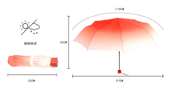 Aangepast Compact 3 Vouwend Mini Windproof Rain Umbrella