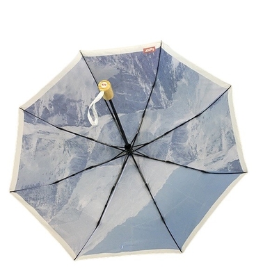 Digitale het Kader Wind Vouwende Paraplu van het Drukmetaal met Bamboehandvat