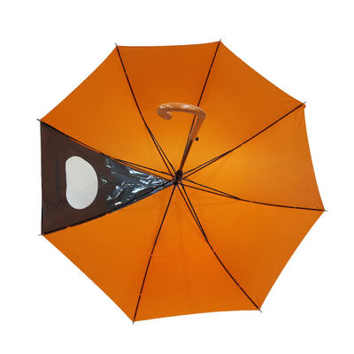 Van het het Metaalkader van de pongézijdestof van de de Damesregen de Paraplu Automatische Oranje Kleur