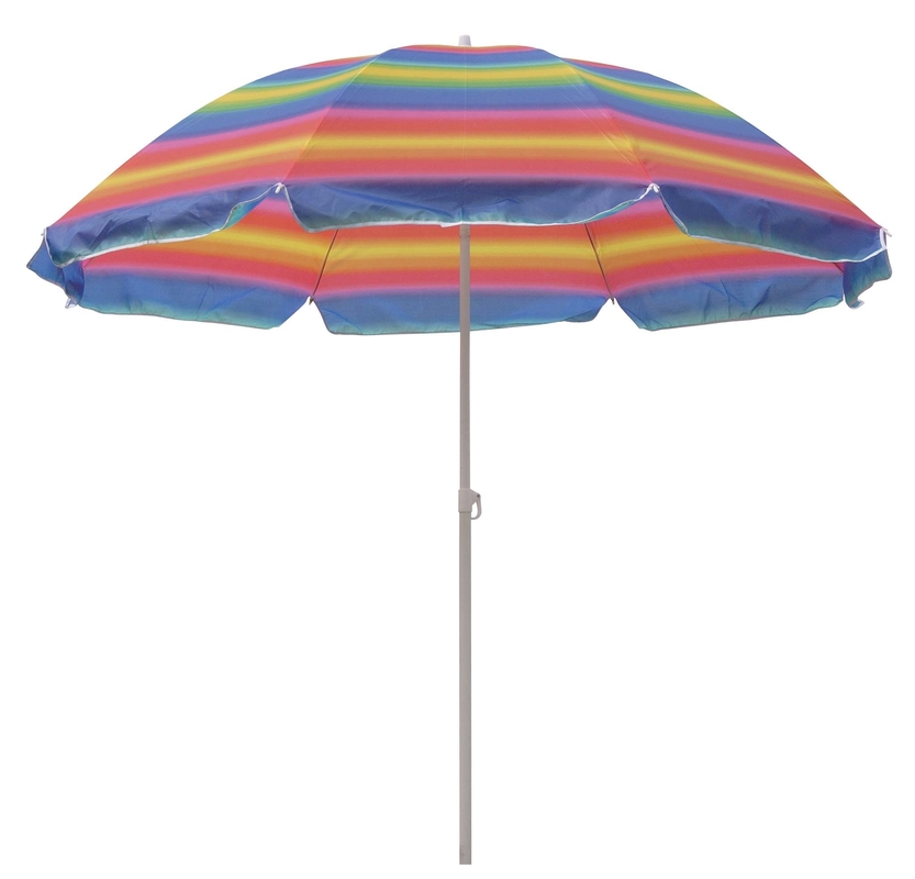 Metalen parasol met UPF 50 bescherming met 210 ton oxford stof.