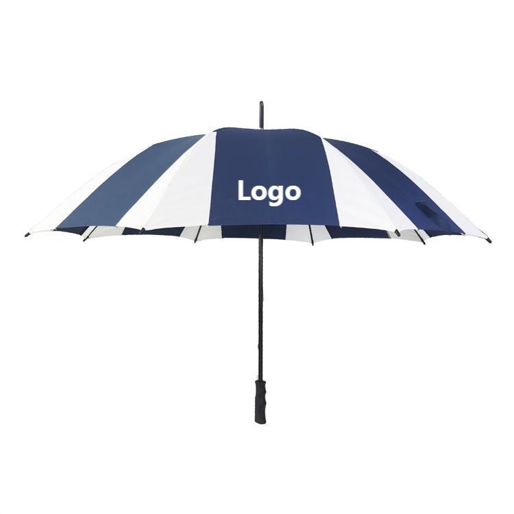 Polyester / Pongee Stof Bedrijfsmerk Golf Paraplu's Met Plastic Handle