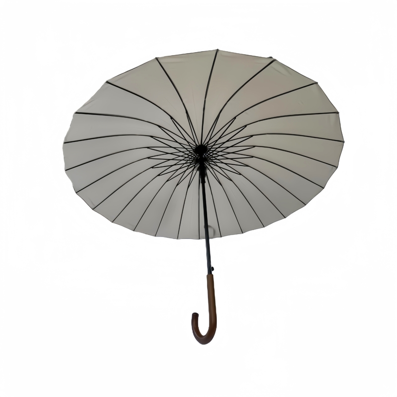 23 inch super winddichte houten paraplu met 190 ton Pongee stof 24 ribben en 104 cm open diameter