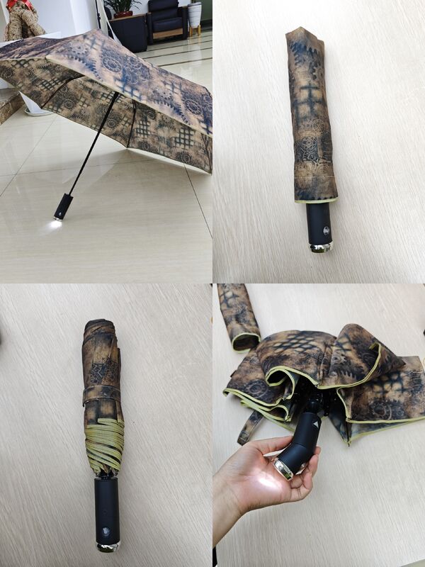 LED-verlichting Automatisch open/sluit veiligheidsparaplu met reflecterende band voor nachtzicht