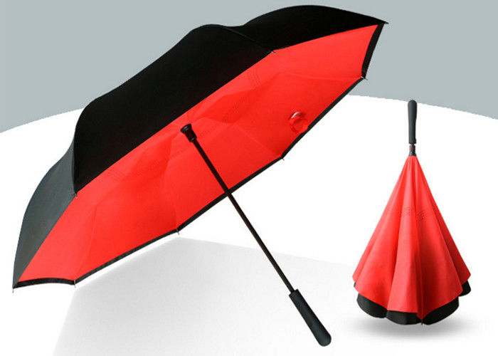 190T glanst de Omgekeerde Paraplu van pongézijdevolwassenen Omgekeerde Kleurrijk voor Regen Weer